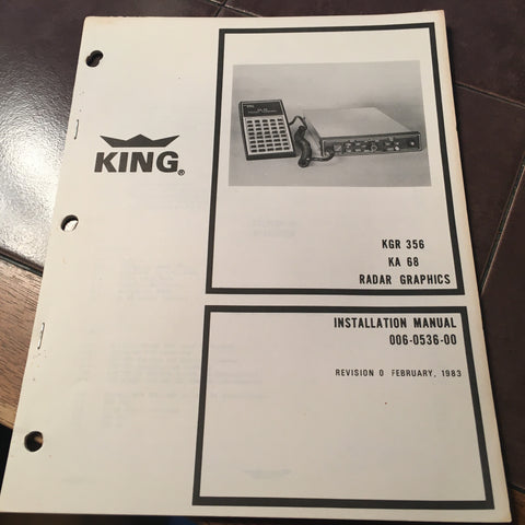 King KGR-356 & KA-68 Radar Graphics Install Manual.