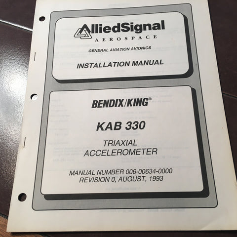 King KAB-330 Triaxial Accelerometer Install Manual.