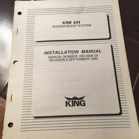 King KRB-434 Rudder Boost System Install Manual.