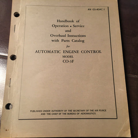 Bendix Automatic Engine Control CO-3F Service Overhaul & Parts Manual.