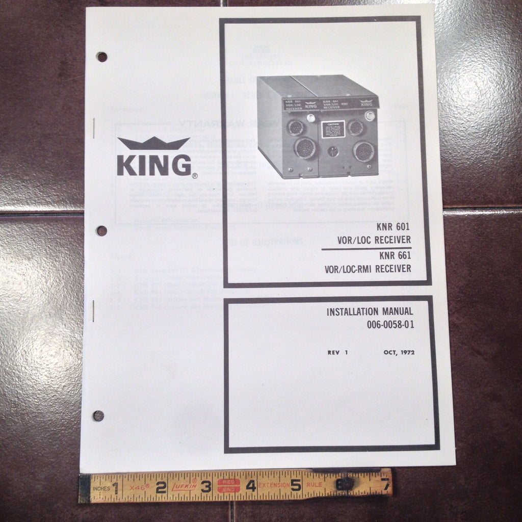 King KNR 601 and KNR 661 NAV RMI install manual.