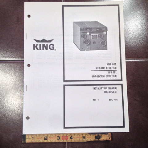 King KNR 601 and KNR 661 NAV RMI install manual.