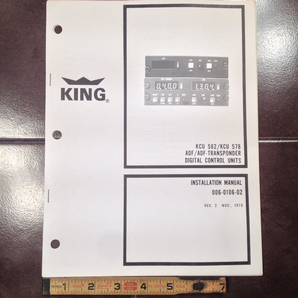 King KCU 582, KCU 578, ADF ATC Controls Install Manual.