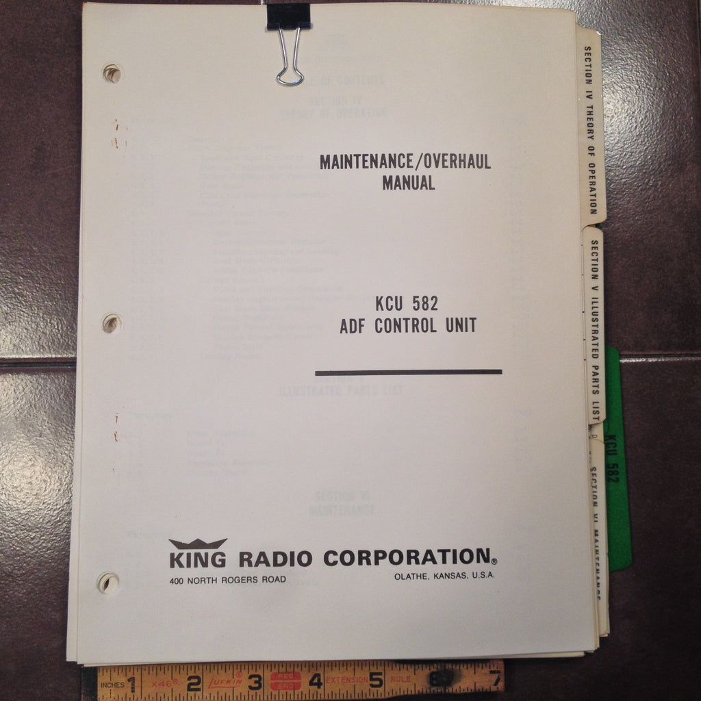 King KCU 582 ADF Control Service manual.