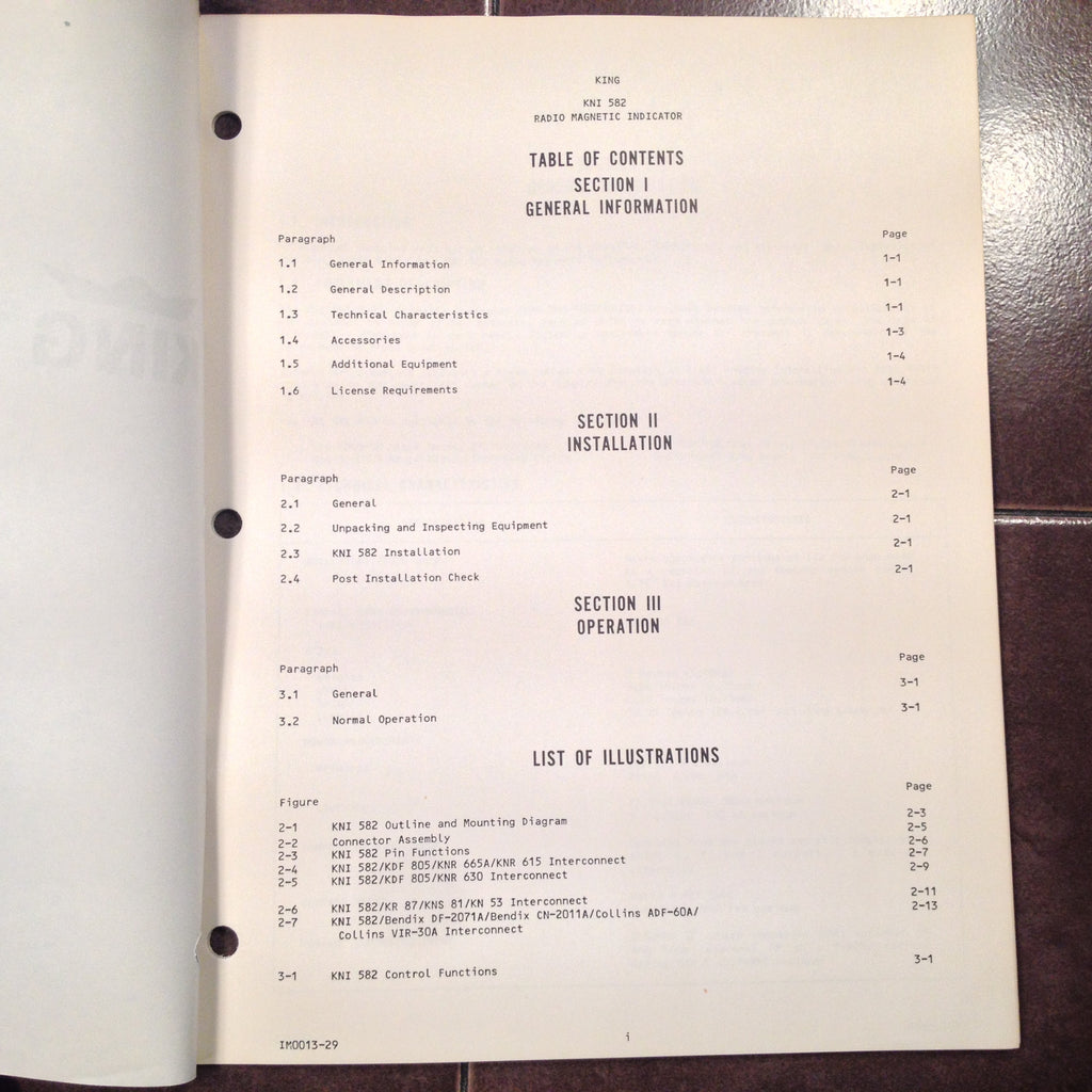 King KNI-582 RMI Install Manual.