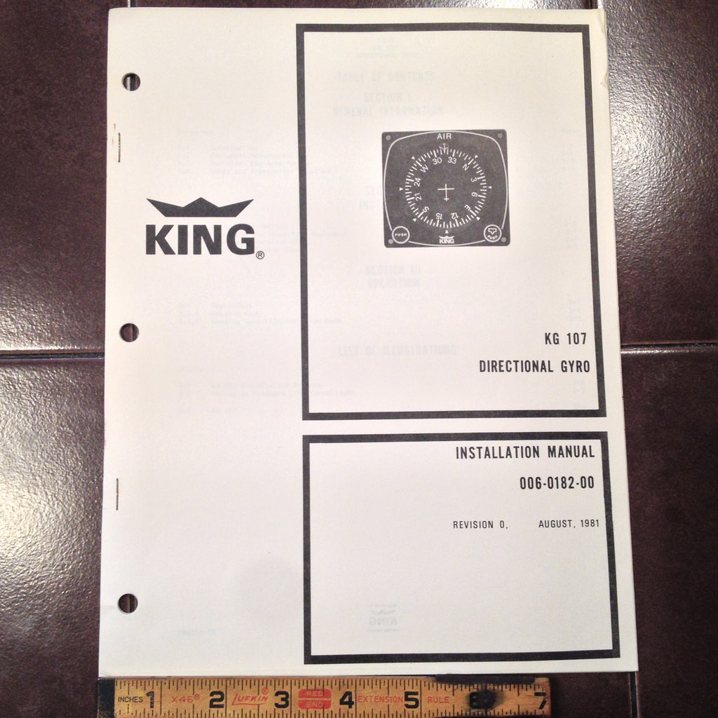 King KG 107 Directional Gyro Install Manual.