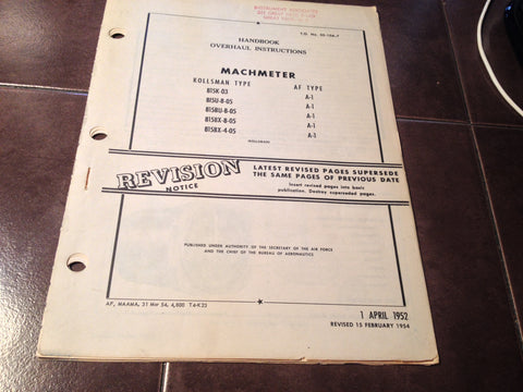 Kollsman Machmeter A-1 Overhaul Manual.