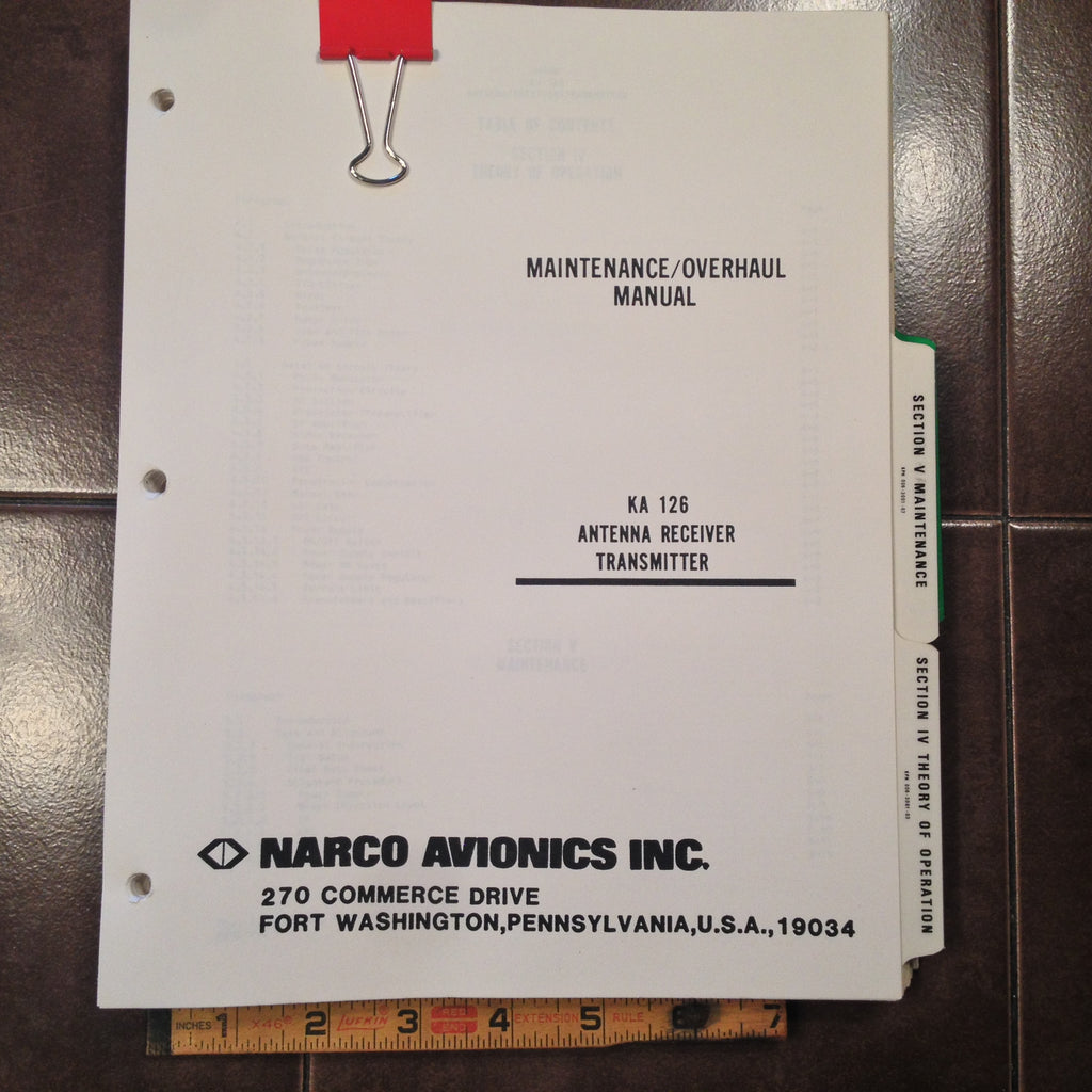 Narco KA 126 Radar RT Service Manual, part of KWX 56.