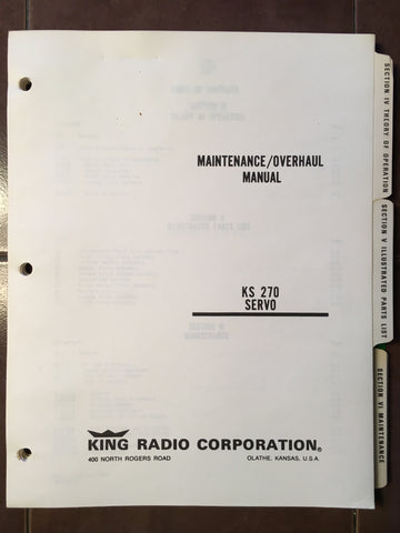 King KS 270 Servo Service Manual.