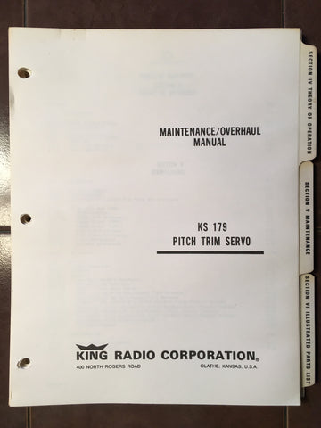 King KS 179 Pitch Trim Servo Service Manual.