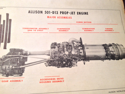 1960 Allison 501-D13 Prop-Jet Service Training School Manual.