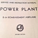 1944 B-24 Airplane, R1830-43 PowerPlant Service & Instruction Manual.