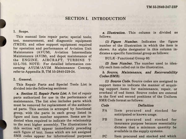 Lycoming T53-L-703 Turbine Engine Parts Manual. – G's Plane Stuff
