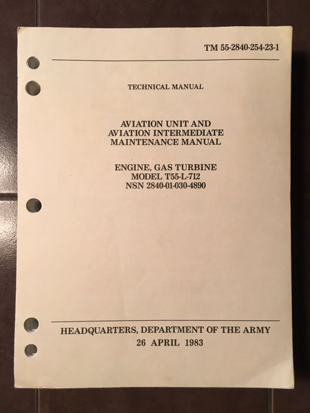 Lycoming T55-L-712 Turbine Engine Maintenance Manual. – G's Plane Stuff