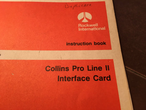 Collins Pro Line II Interface Card Install, Service & Parts Manual.