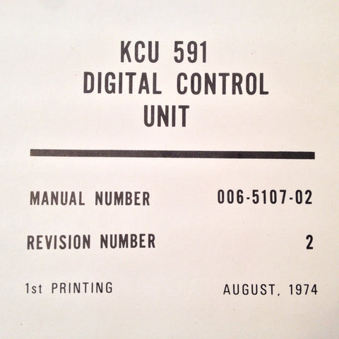King KCU 591 Com Digital Control Service manual.