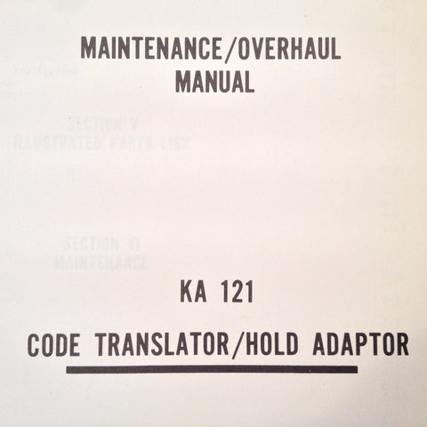 King KA 121 Service manual.