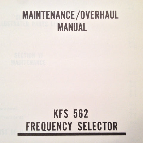 King KFS 562 Service manual.