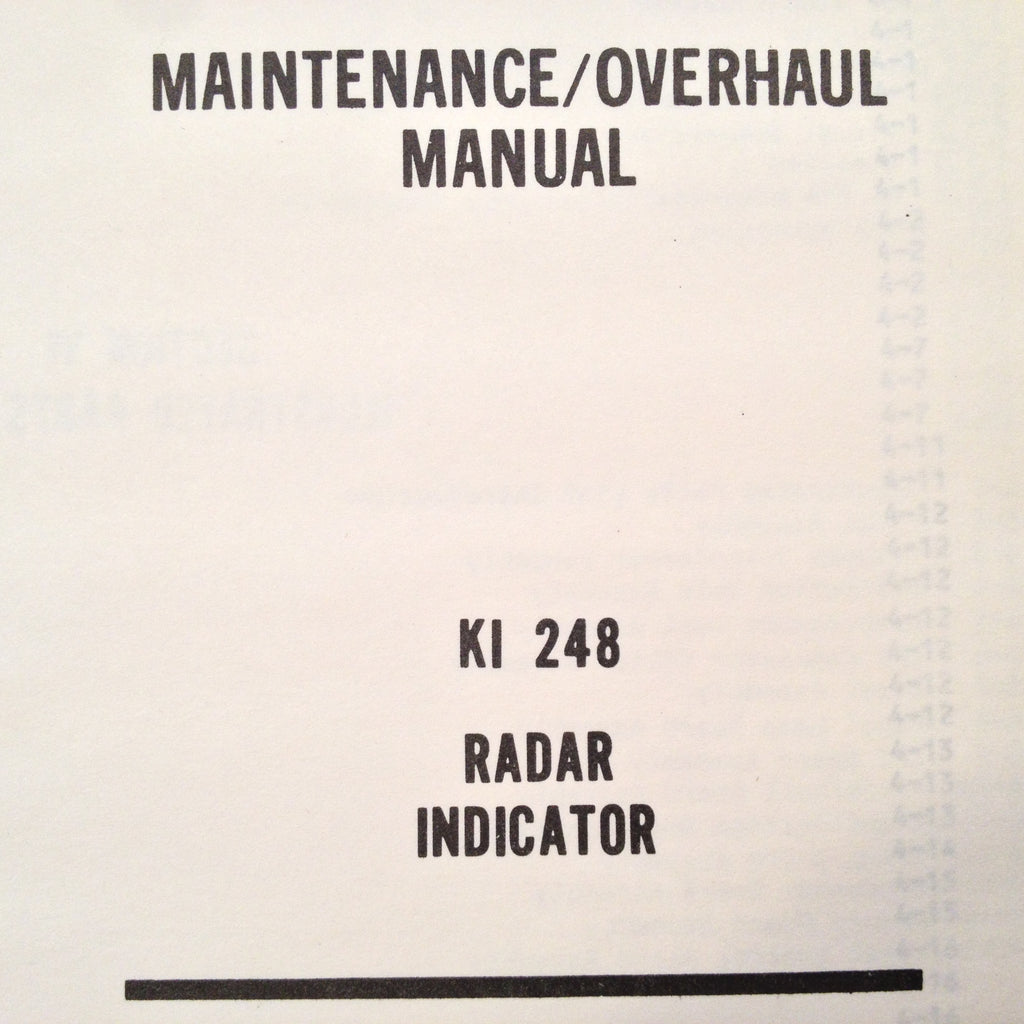 King KI 248 Radar Indicator Service Manual.