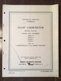 Bendix NA-S3A1 Carburetor Overhaul Manual  as used on Continental Engines.