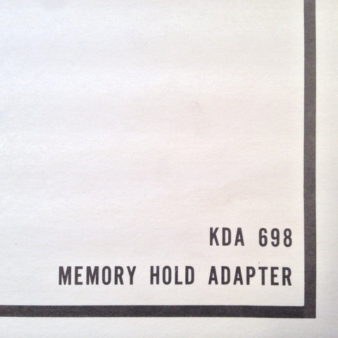King KDA 698 Memory Hold Adapter Install Manual.