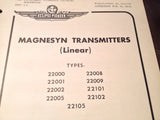 1950s Pioneer (Linear) Magnesyn Transmitters 22000 22001 22002 22005 22008 22009 22101 22102 Overhaul Booklet.