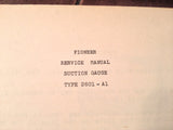 1950s Eclipse-Pioneer Suction Gauge 2601-A1 Service Manual.