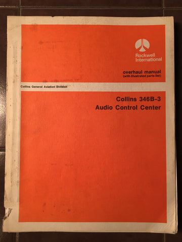 Collins 346B-3 Audio Control Overhaul & Parts manual.