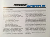 Cessna Citation III Specification & Description Booklet Manual.