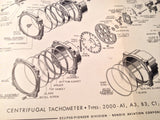 1944 Bendix Pioneer Centrifugal Tachometers 2000-A1/A3/B3/C1, 2001-A1/B1, 2002-A1/B1 & 2003-A1 Overhaul Manual.