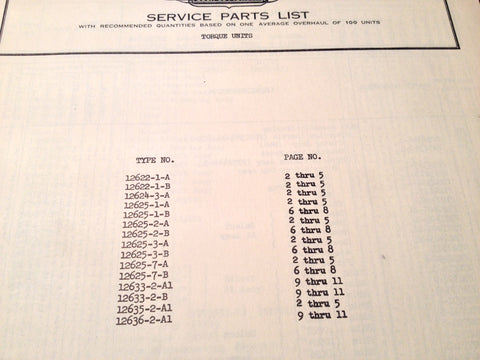 1950s Eclipse-Pioneer Torque Units Parts Manual.