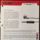 Telex PEM-77 and PEM-78 Earset Technical Data Sheet.