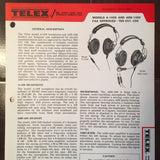 Telex A-1400 and ARB-1400 Headset Technical Data Sheet.