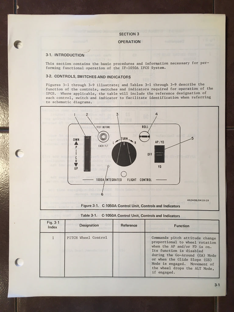 Cessna ARC IF-1050A IFCS Autopilot Operation Manual.