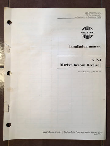Collins 51Z-4 Marker Install Manual.