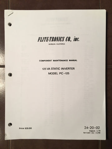 Flite-tronics PC-125 Inverter Service Manual.