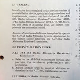 Collins ALT-50, ALT-50A Radio Altimeter Install Manual.