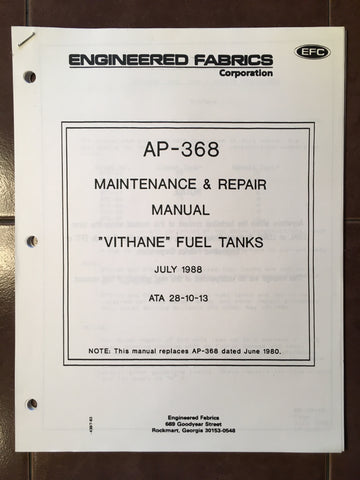 Engineered Fabrics "Vithane" Fuel Tanks Maintenance & Repair Manual.