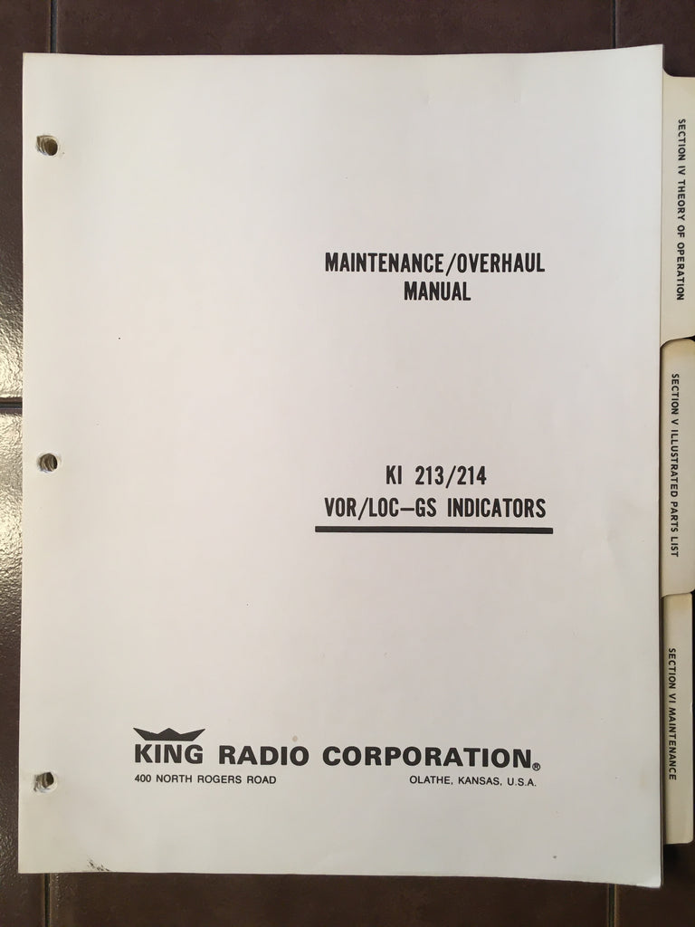 King KI 213 & KI 214 Service Manual.