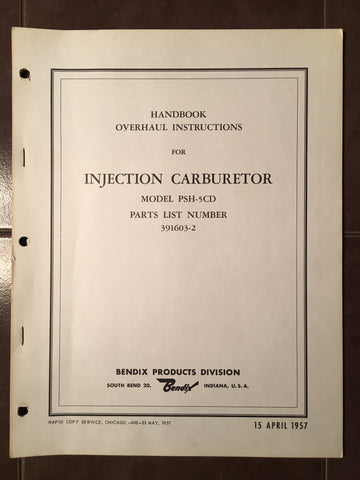 Bendix Injection Carburetor PSH-5CD used on O-470-2 Overhaul Manual.