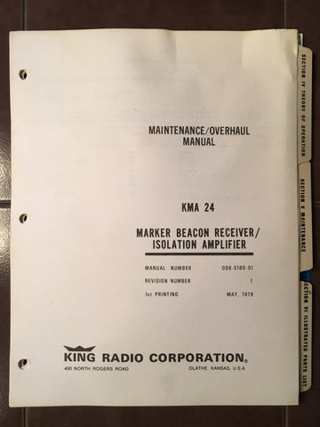 King Radio KMA-24 Maintenance & Overhaul Manual.