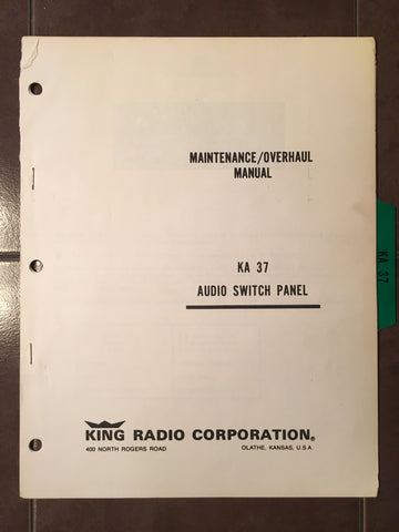 King Radio KA 37 Maintenance and Overhaul Manual.