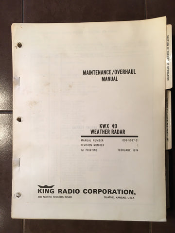 King Radio KWX 40 Maintenance and Overhaul Manual.