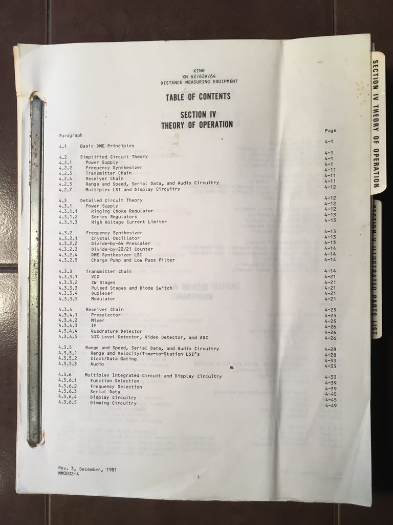 King KN 62, KN 62A and KN 64 DME Service Manual.