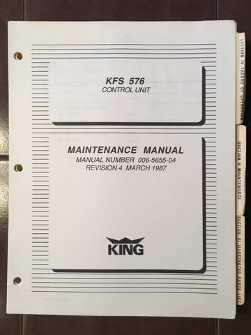King Radio KFS 576 Control Unit Service Manual.