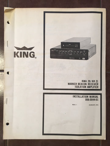 King Radio KMA-20 Audio & KR-21 Marker Install Manual.