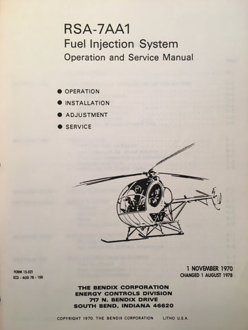 Bendix Rsa7 Injector Bendix RSA-7AA1 Fuel Injection Operation & Service Manual. – G's Plane ...