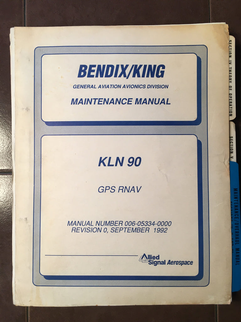 King KLN 90 Service Manual.