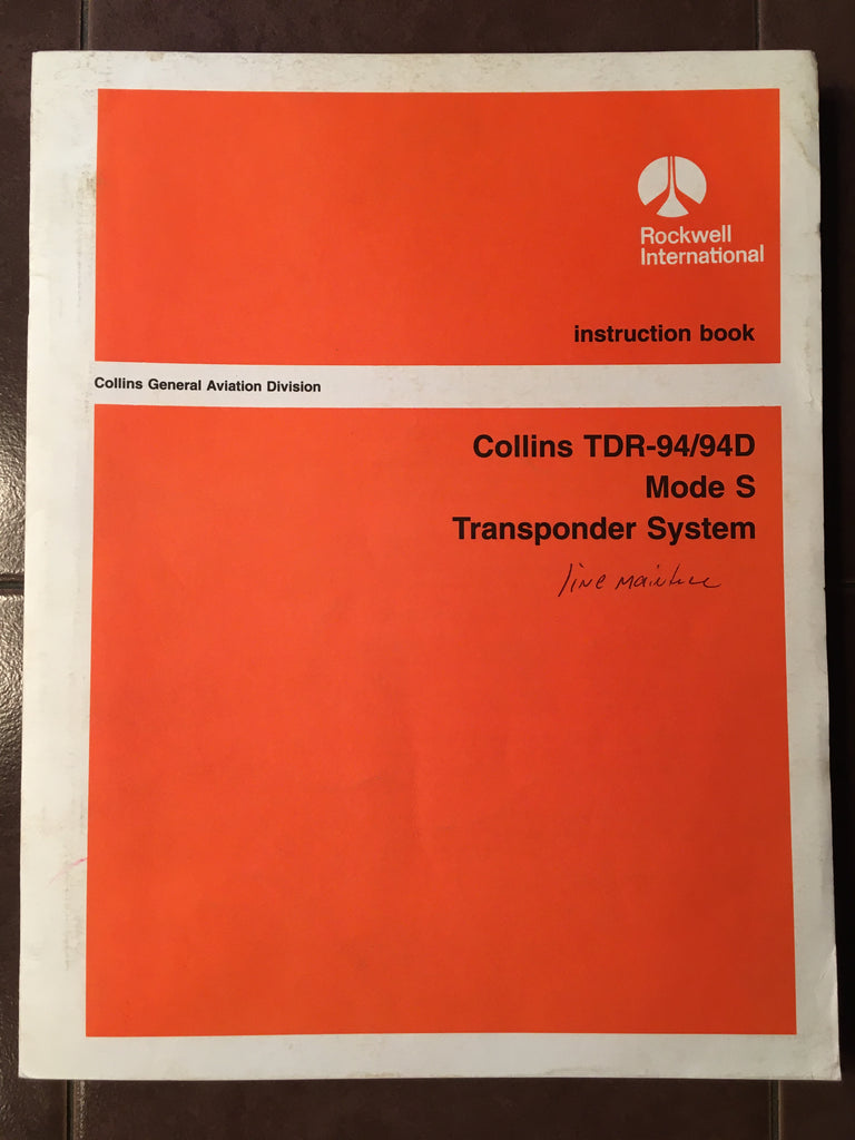 Collins TDR-94 and TDR-94D Transponder Line Maintenance Instruction Manual