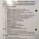 King KLN-90B Memory Jogger , 4 page laminated QRH Phamplet.